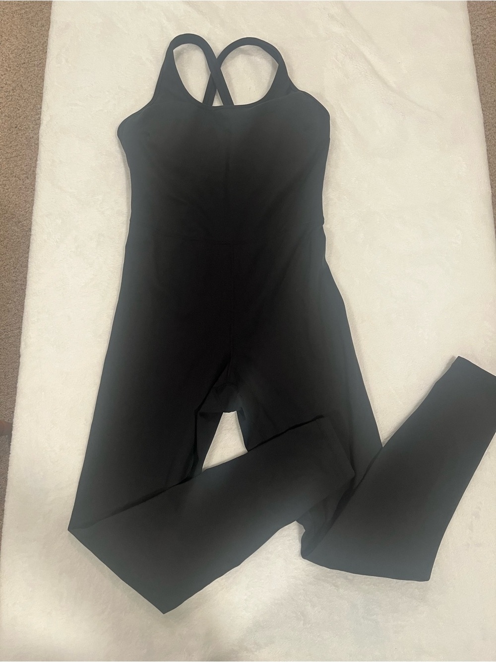 Black Criss Cross Open Back Full Length Jumpsuit Onesie